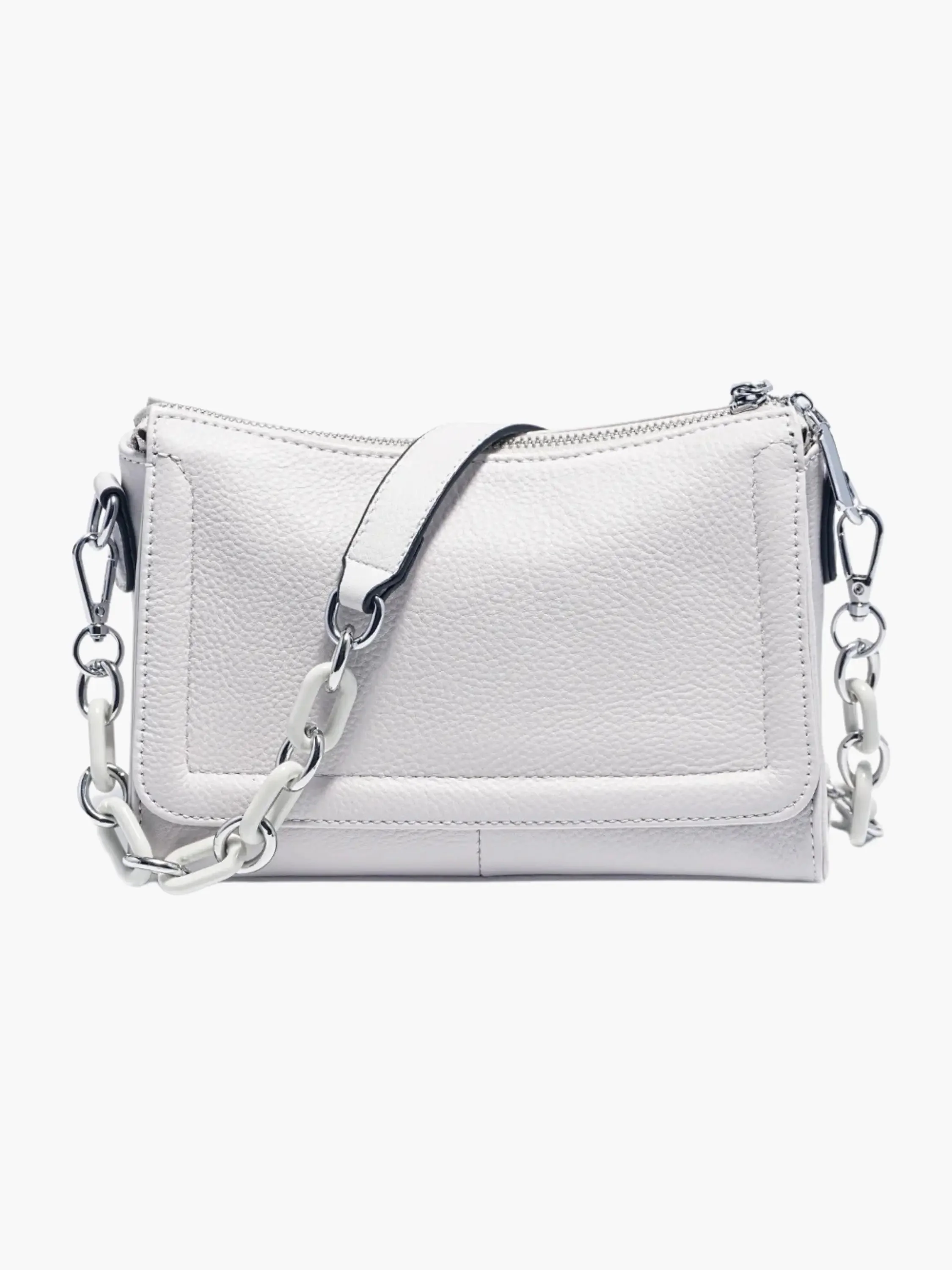 Ada | Stilvolle weiße Leder-Schultertasche