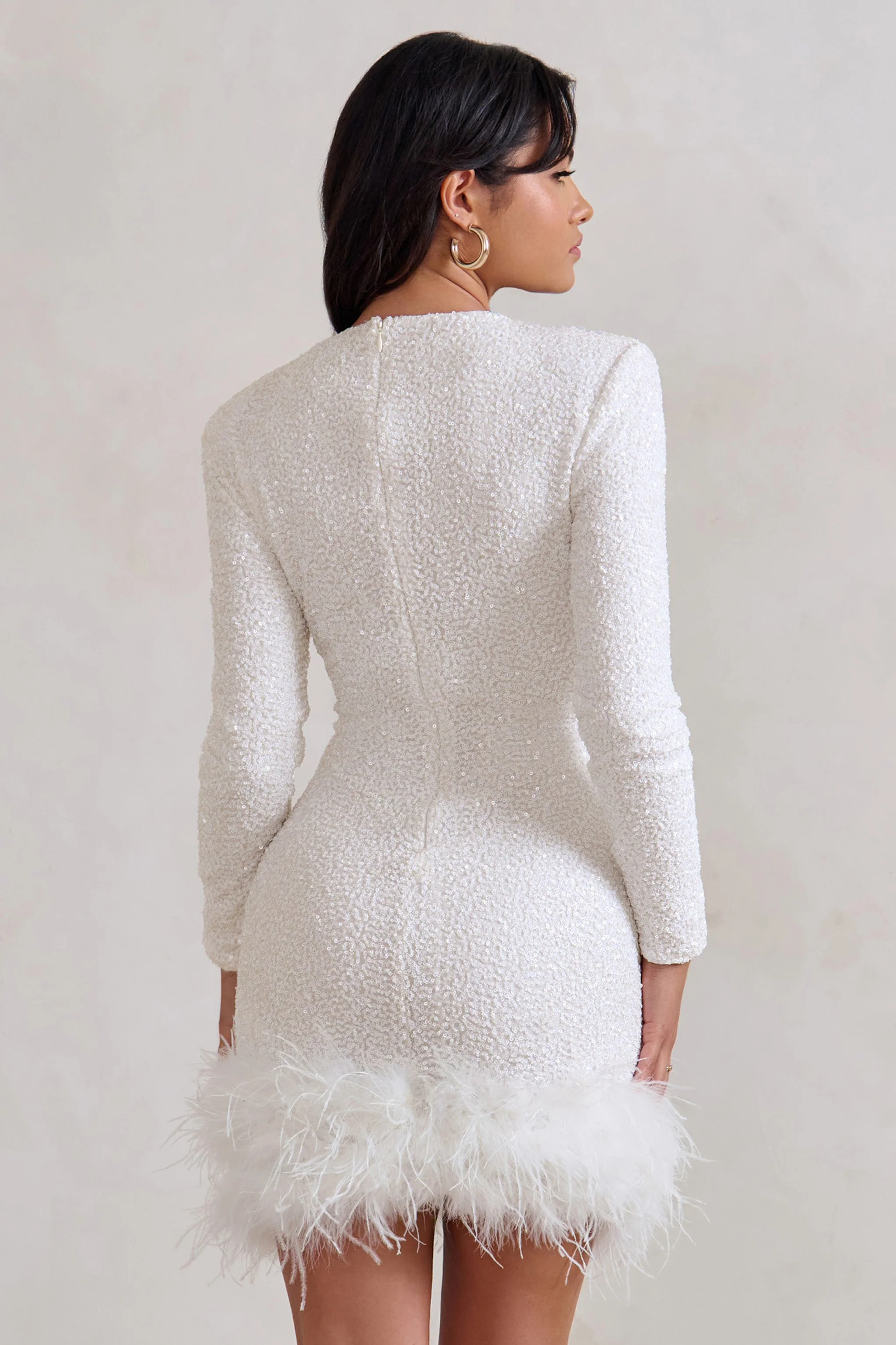 Claudia | Minikleid mit Federbesatz - Image 2