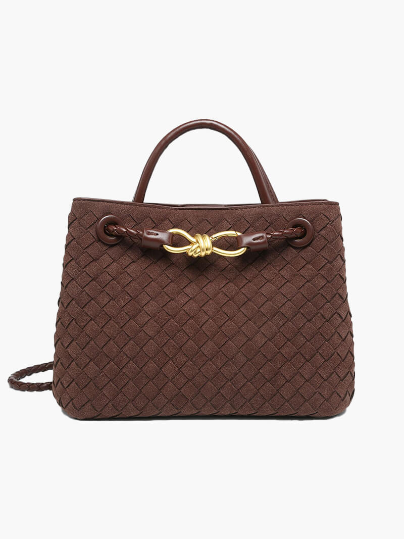 Frauke | Geflochtene Damenhandtasche aus Wildleder