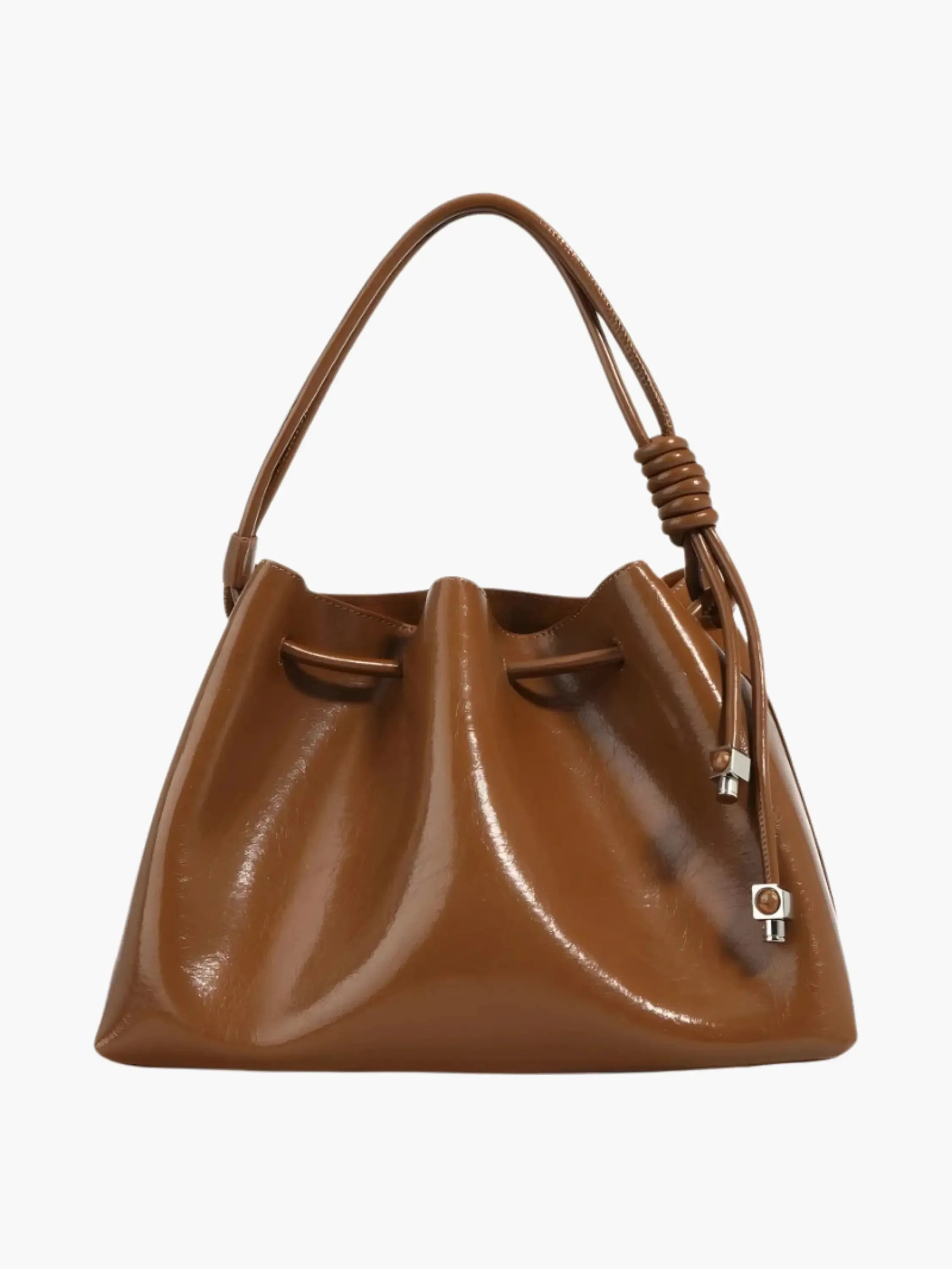 Friederike | Glänzende Handtasche mit Kordelzug
