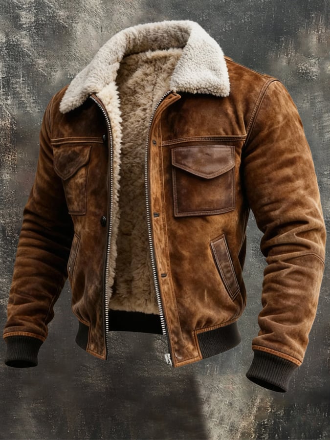 HENDRIK™ | Sherpa Lederjacke