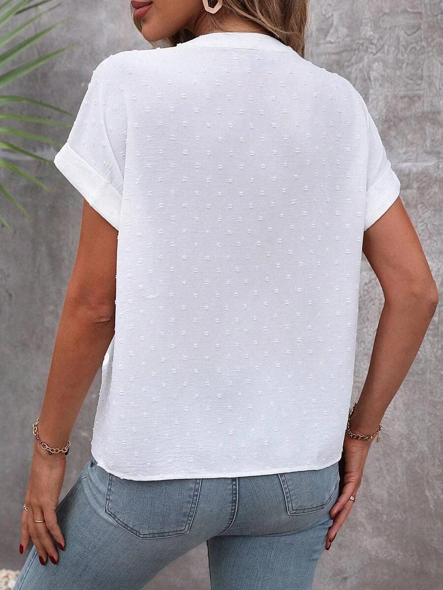 Leilani™ - TOP mit weißen Schweizer Punkten und Knöpfen - Image 4