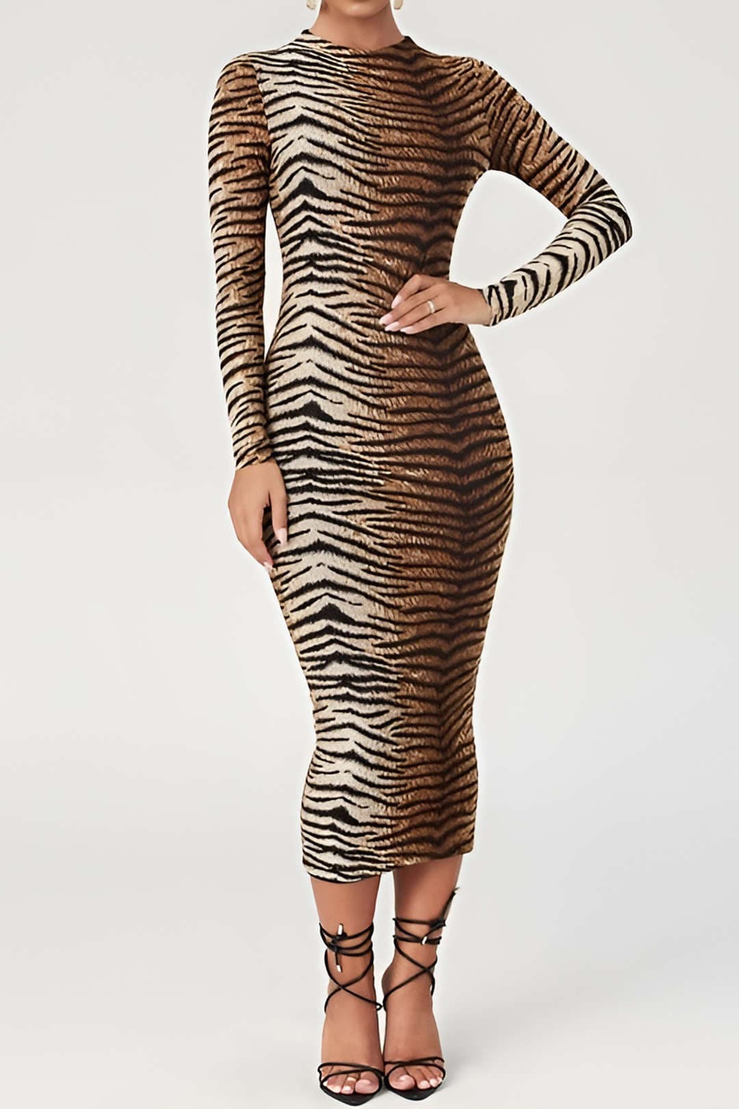 Leona | Elegantes Leoparden-Print Midi-Kleid – Wild & Stilvoll - Image 5