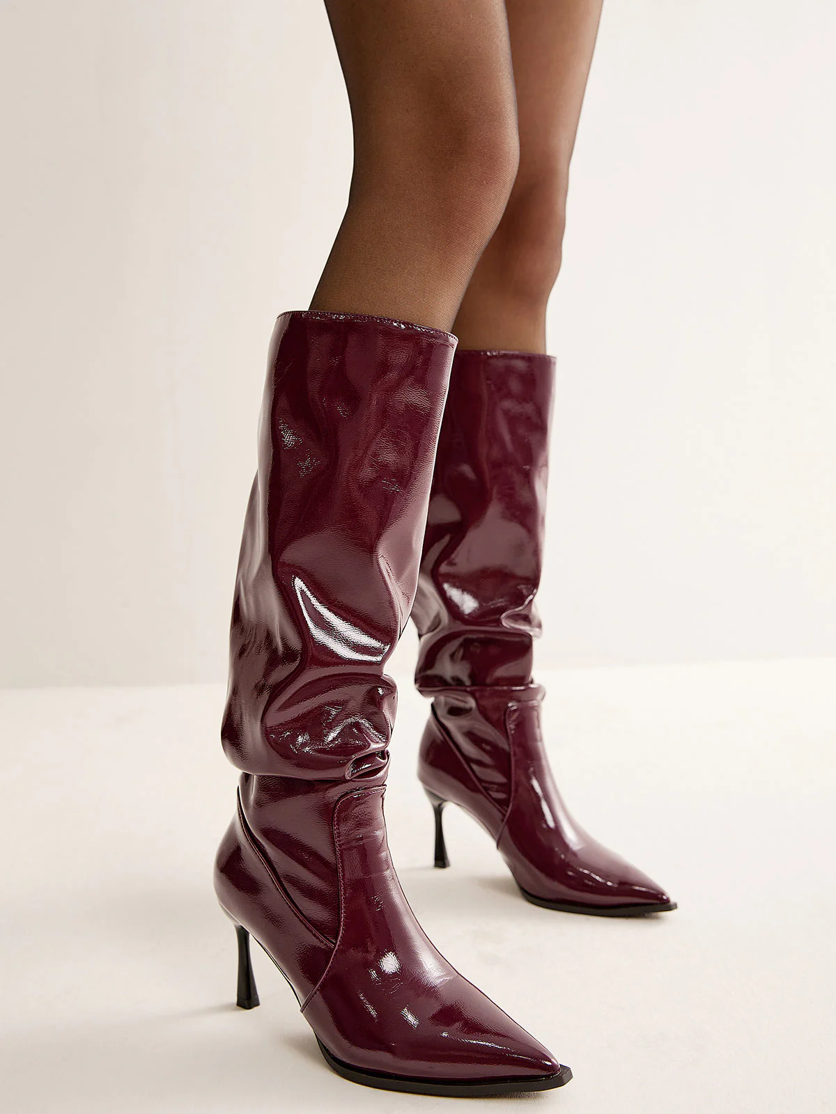 Pauline | Hohe Absatz Knie Stiefel - Image 3