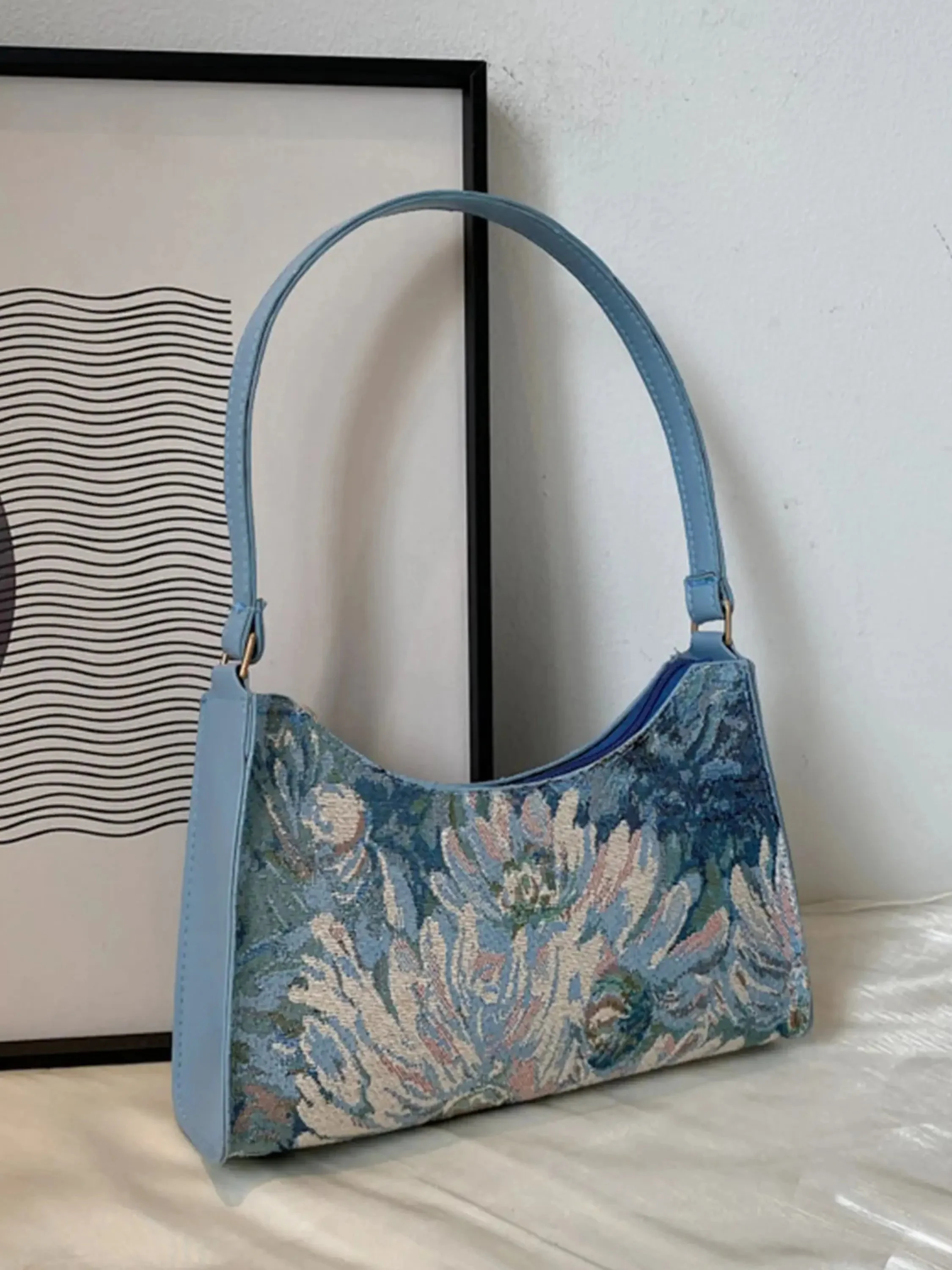 Philine | Vintage Blumen Tapisserie Schultertasche - Image 3