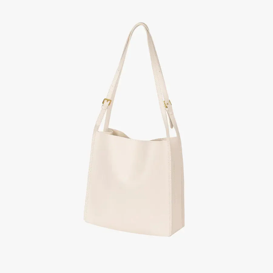 Roos | Boxy Leder Schultertasche mit klaren Linien und schmalem Band - Image 13