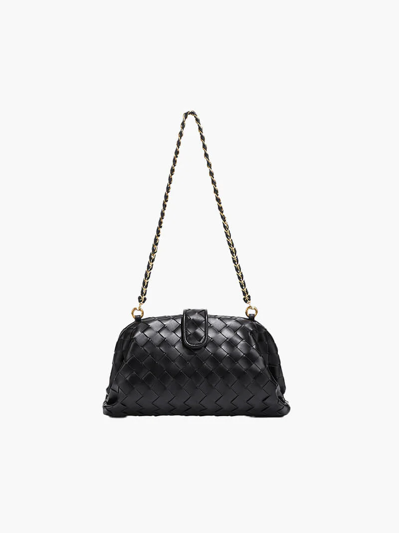 Tessa | Geflochtene Damenhandtasche mit Kettenriemen