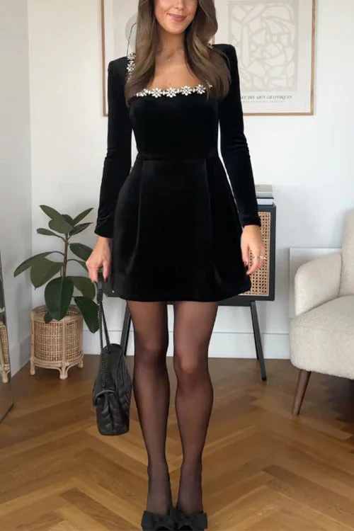 Yassy | Samt Elegante Kleid - Image 7