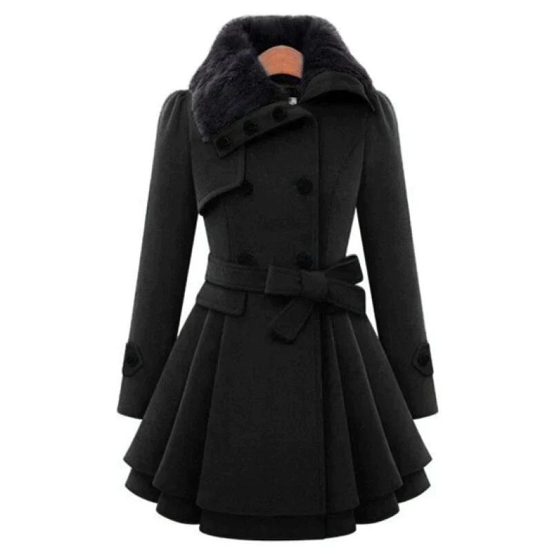 Yena | Schicker Trenchcoat mit veganem Pelz - Image 5